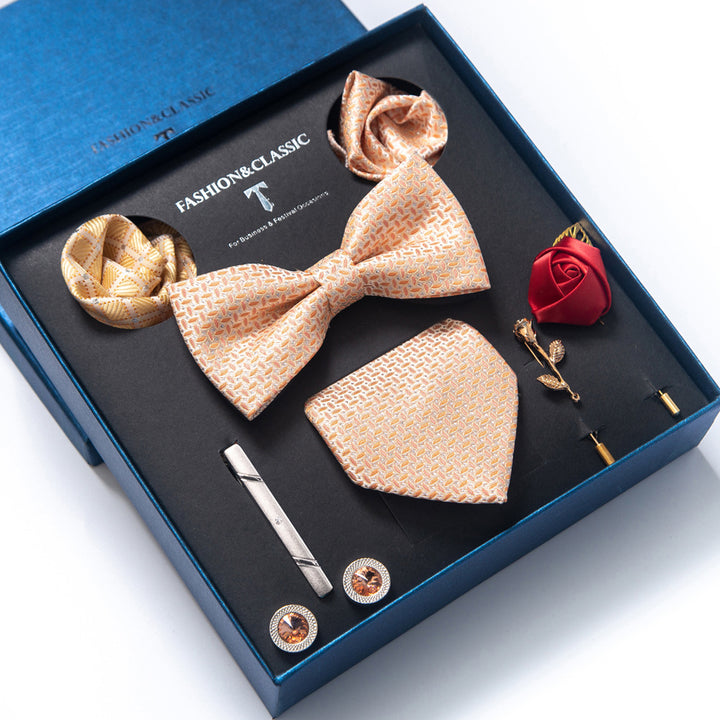 MensEventWear Premium Men’s Patterned Tie and Bow Tie Gift Set