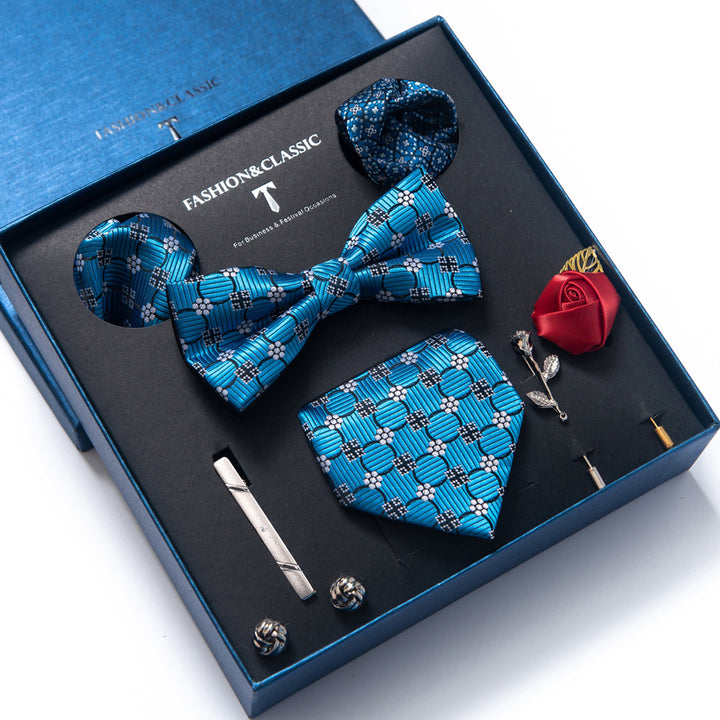 MensEventWear Premium Men’s Patterned Tie and Bow Tie Gift Set