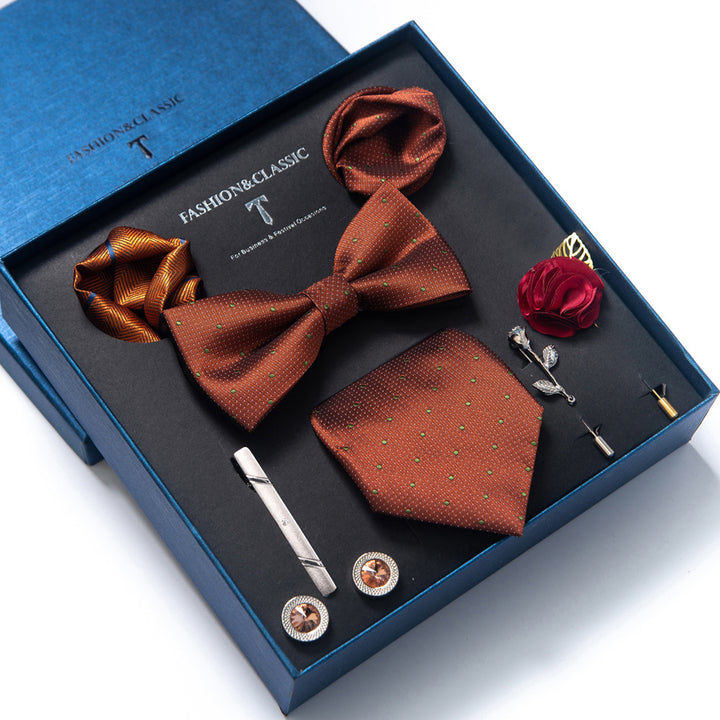 MensEventWear Premium Men’s Patterned Tie and Bow Tie Gift Set