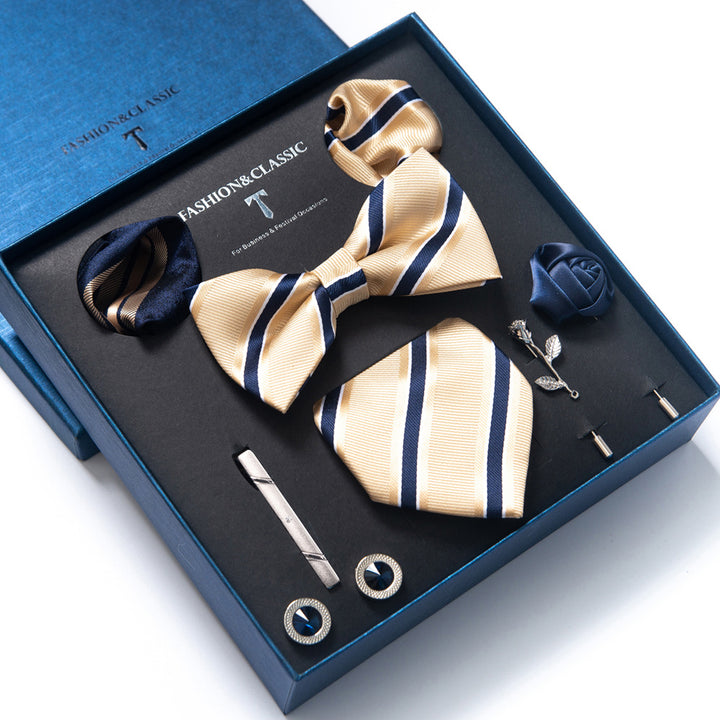 MensEventWear Premium Men’s Patterned Tie and Bow Tie Gift Set