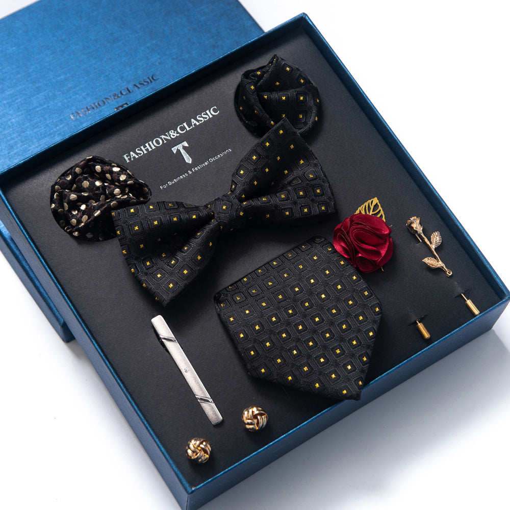 MensEventWear Premium Men’s Patterned Tie and Bow Tie Gift Set