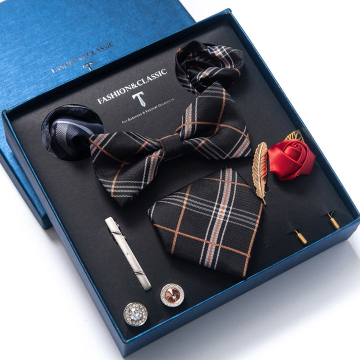 MensEventWear Premium Men’s Patterned Tie and Bow Tie Gift Set