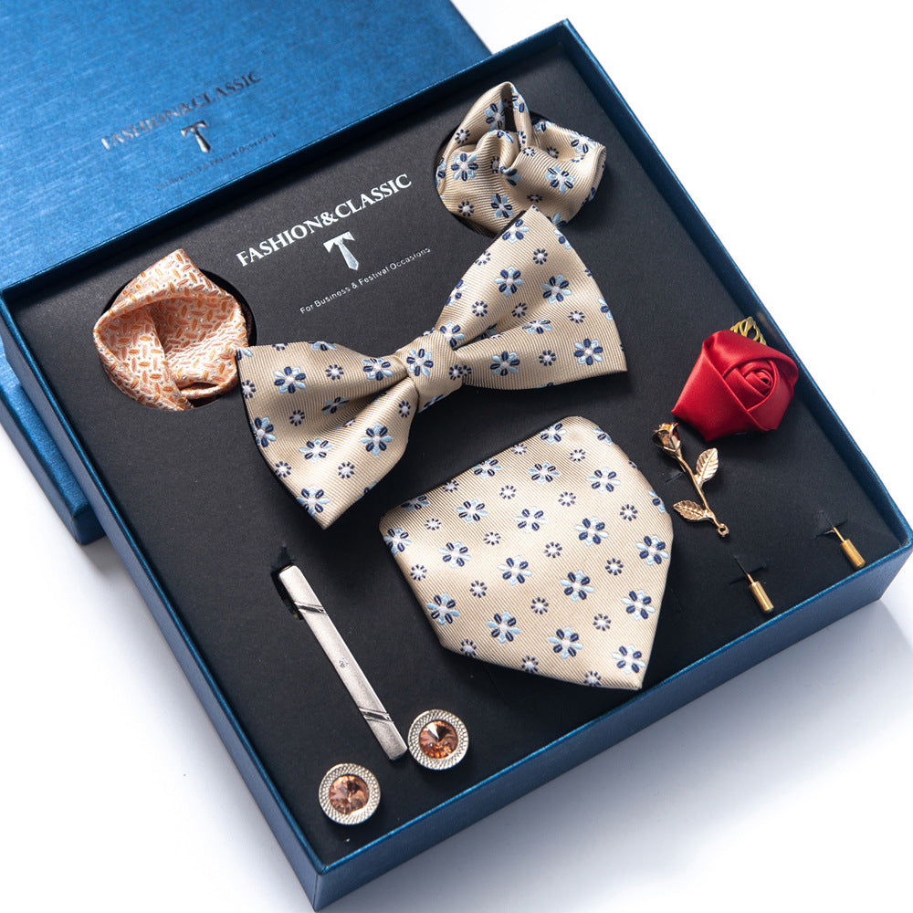 MensEventWear Premium Men’s Patterned Tie and Bow Tie Gift Set