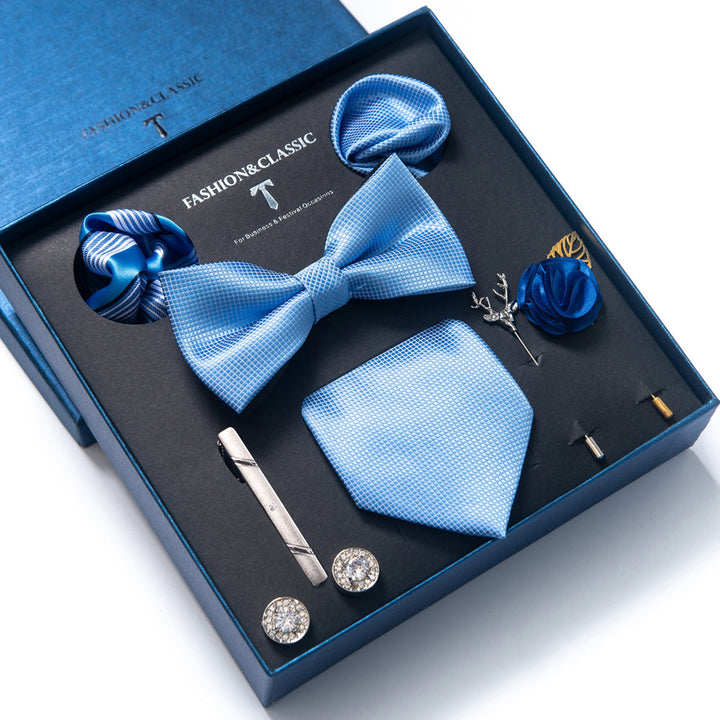MensEventWear Premium Men’s Patterned Tie and Bow Tie Gift Set