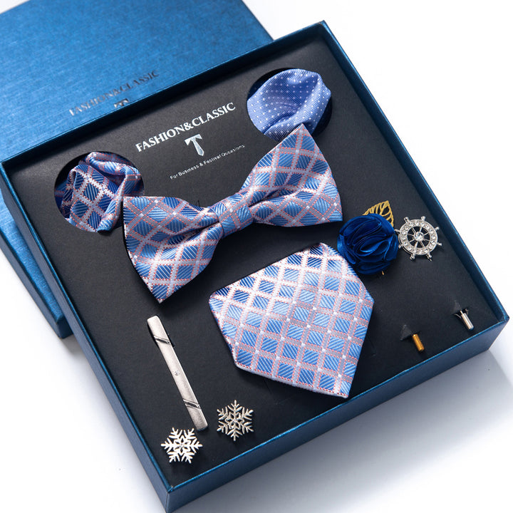 MensEventWear Premium Men’s Patterned Tie and Bow Tie Gift Set