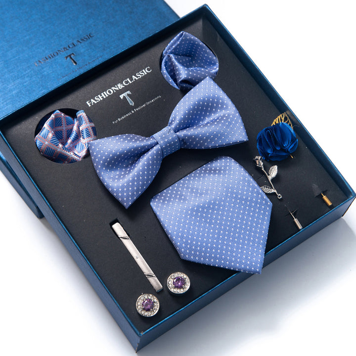 MensEventWear Premium Men’s Patterned Tie and Bow Tie Gift Set