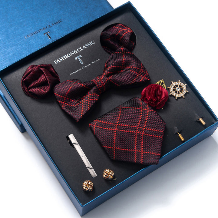 MensEventWear Premium Men’s Patterned Tie and Bow Tie Gift Set