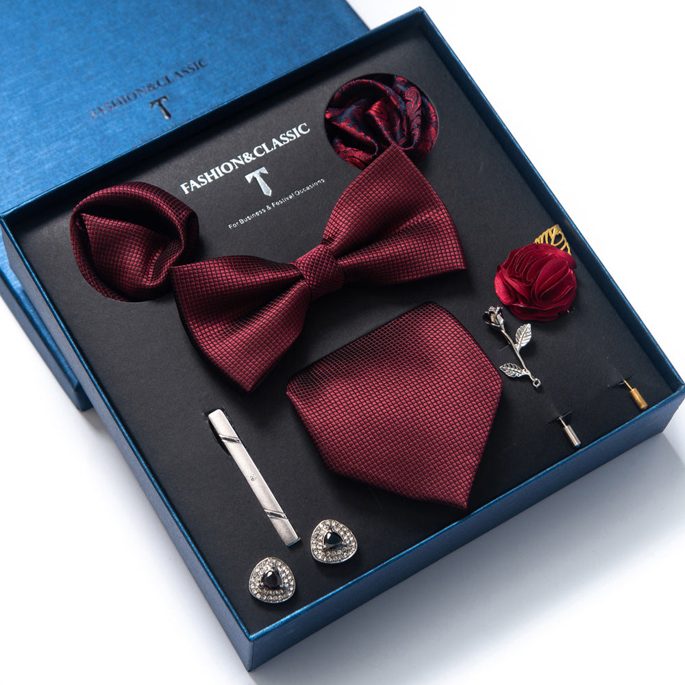 MensEventWear Premium Men’s Patterned Tie and Bow Tie Gift Set