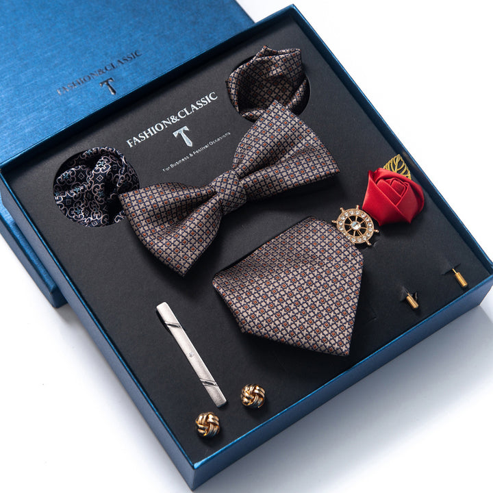 MensEventWear Premium Men’s Patterned Tie and Bow Tie Gift Set