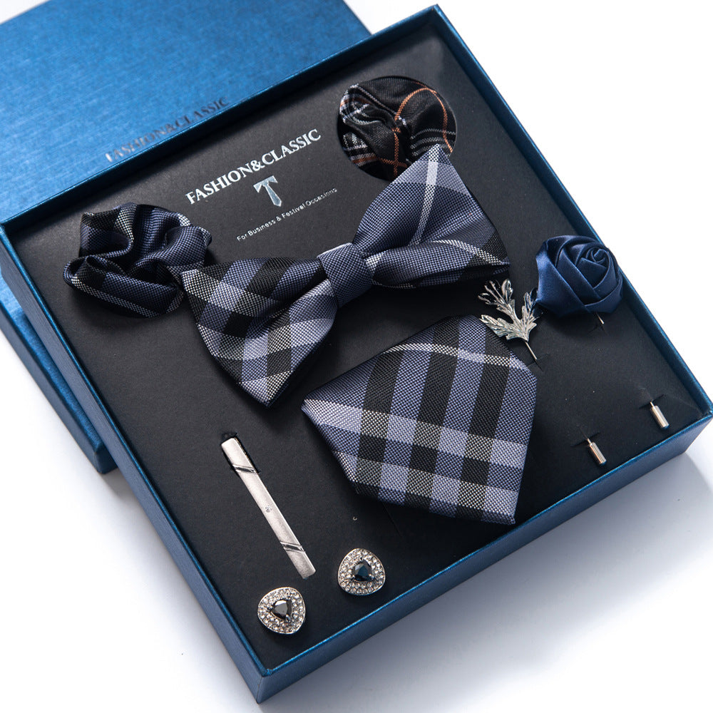 MensEventWear Premium Men’s Patterned Tie and Bow Tie Gift Set