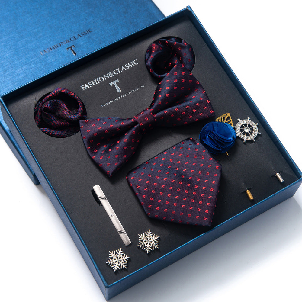 MensEventWear Premium Men’s Patterned Tie and Bow Tie Gift Set
