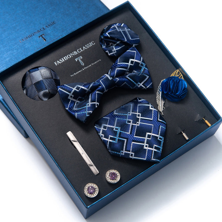 MensEventWear Premium Men’s Patterned Tie and Bow Tie Gift Set