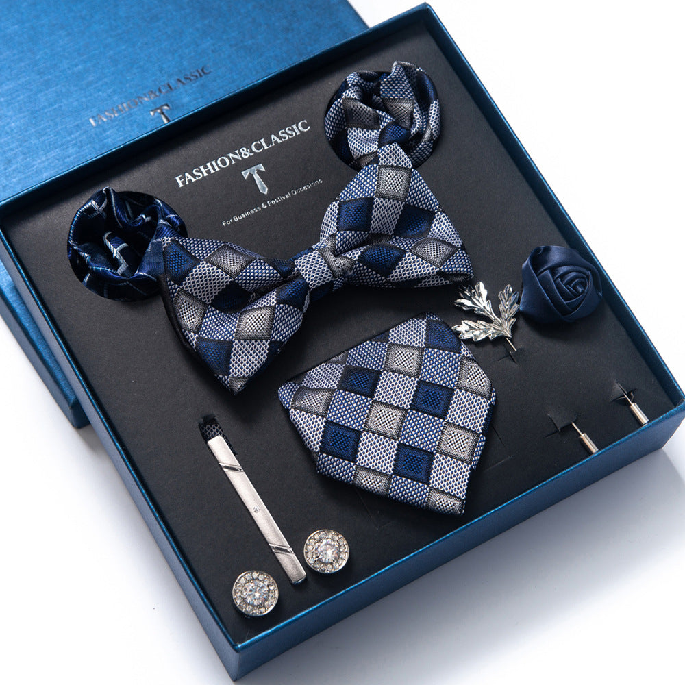 MensEventWear Premium Men’s Patterned Tie and Bow Tie Gift Set