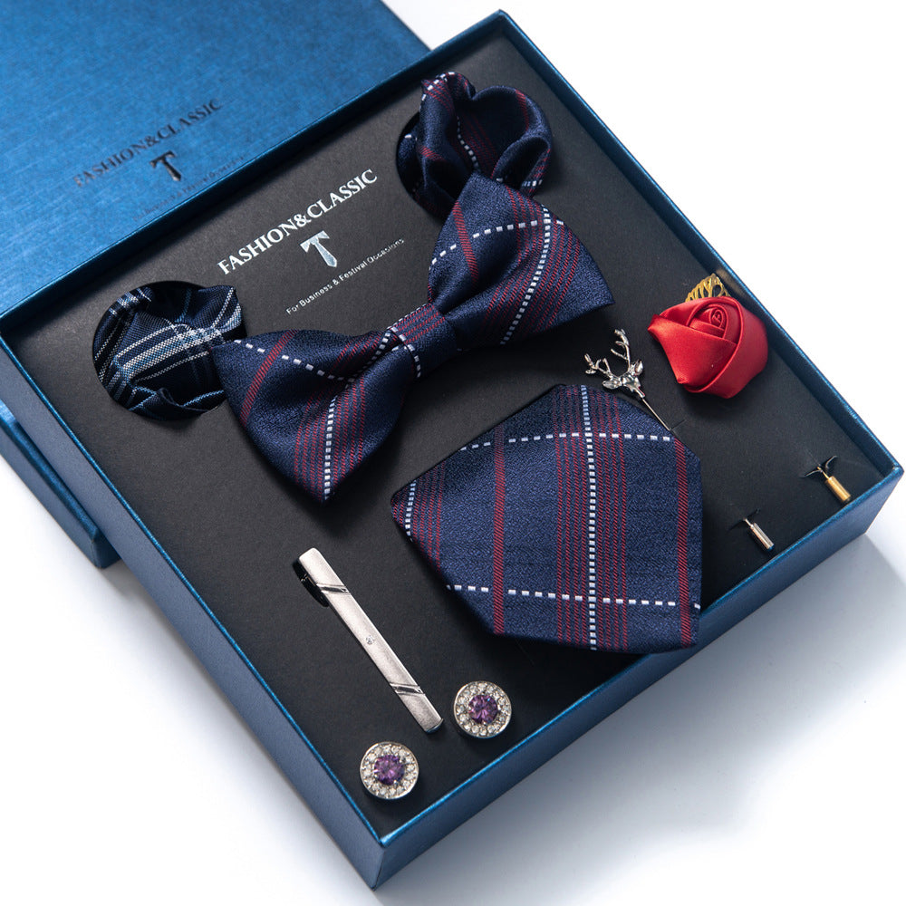 MensEventWear Premium Men’s Patterned Tie and Bow Tie Gift Set