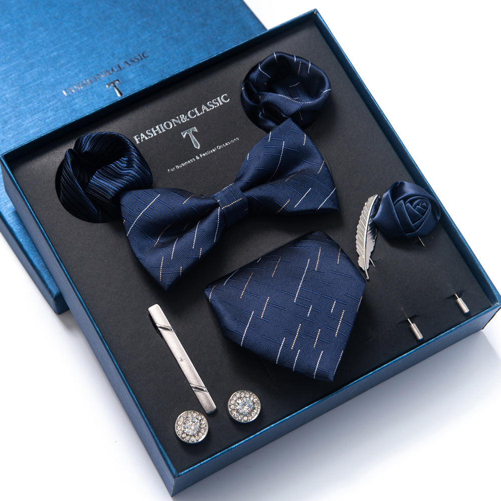 MensEventWear Premium Men’s Patterned Tie and Bow Tie Gift Set