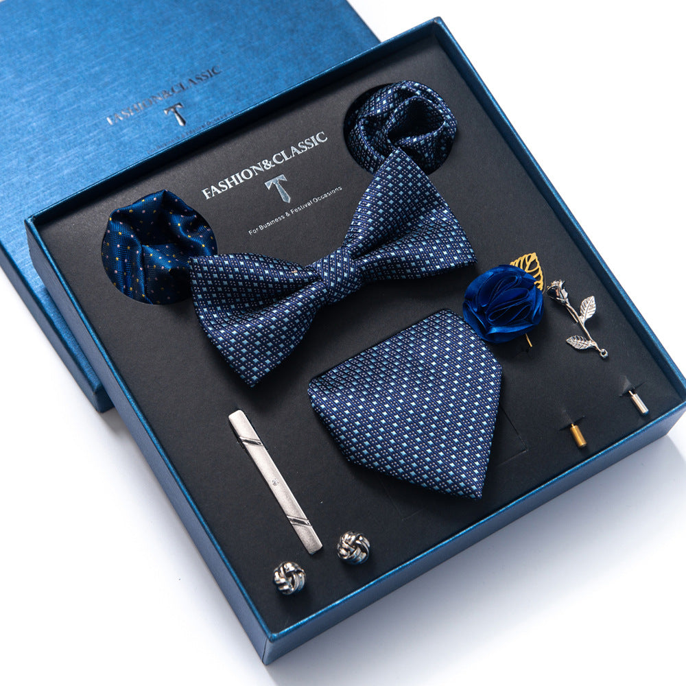 MensEventWear Premium Men’s Patterned Tie and Bow Tie Gift Set