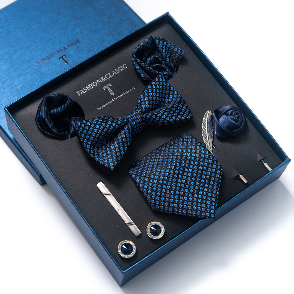 MensEventWear Premium Men’s Patterned Tie and Bow Tie Gift Set
