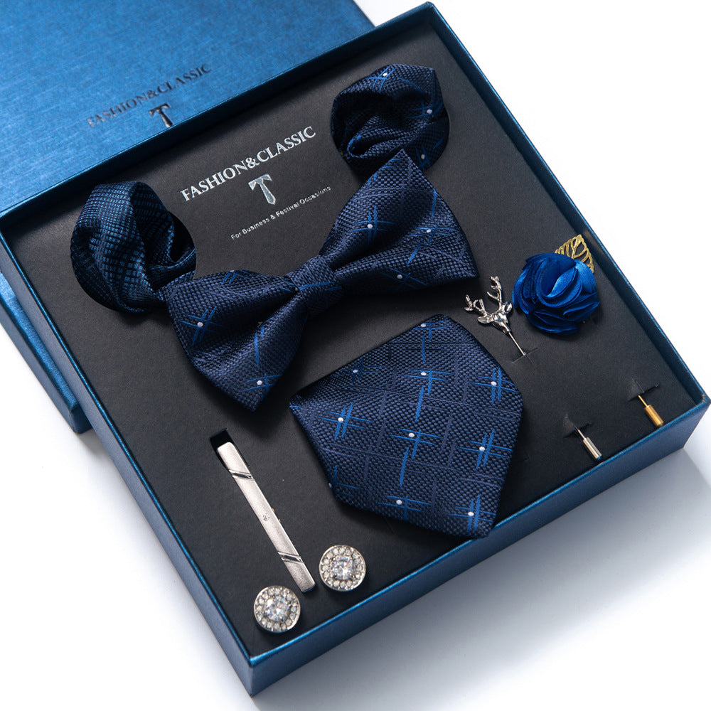 MensEventWear Premium Men’s Patterned Tie and Bow Tie Gift Set