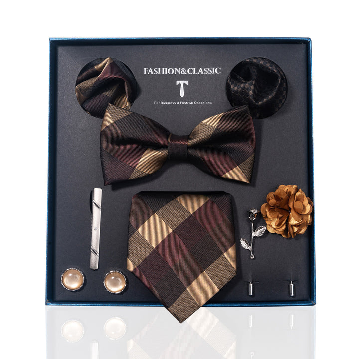 MensEventWear Premium Men’s Patterned Tie and Bow Tie Gift Set For Business