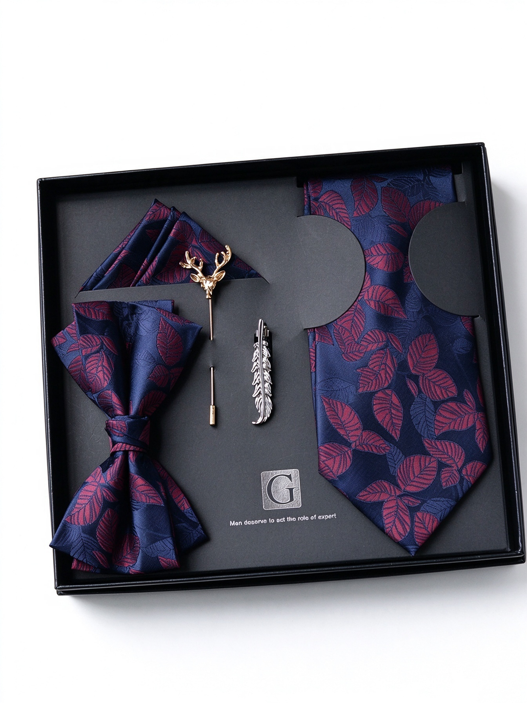 MensEventWear Premium Men’s Patterned Tie and Bow Tie Gift Set For Business