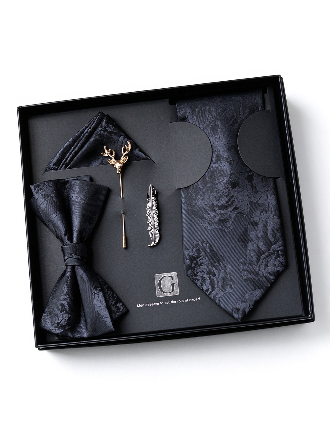 MensEventWear Premium Men’s Patterned Tie and Bow Tie Gift Set For Business