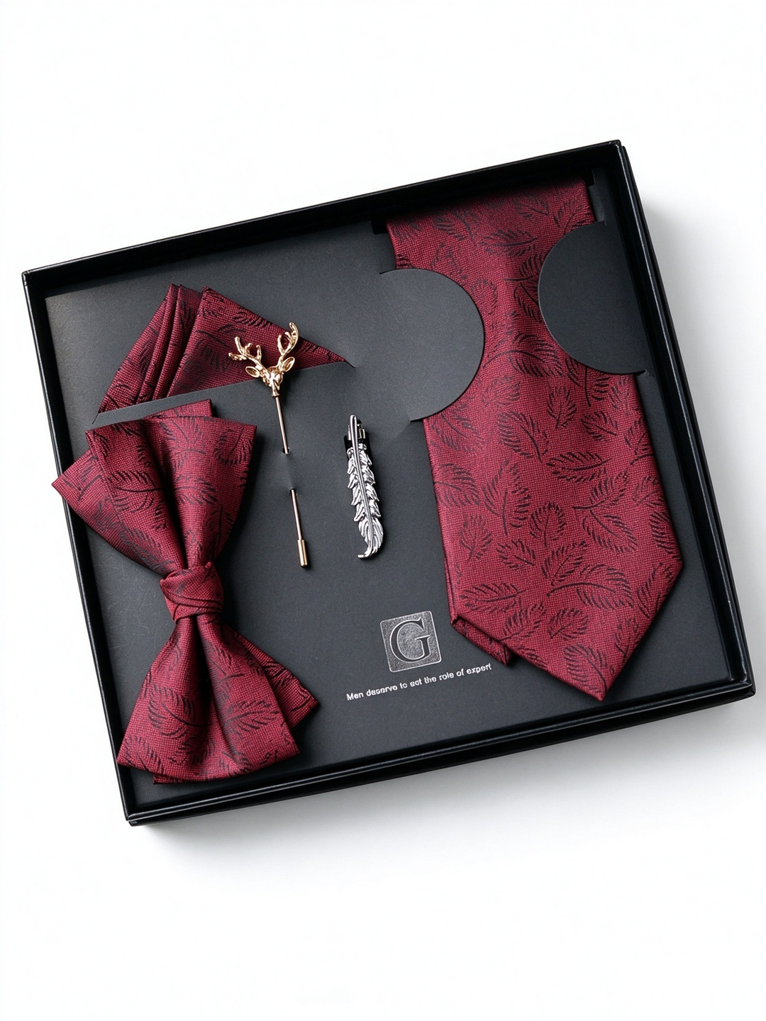 MensEventWear Premium Men’s Patterned Tie and Bow Tie Gift Set For Business