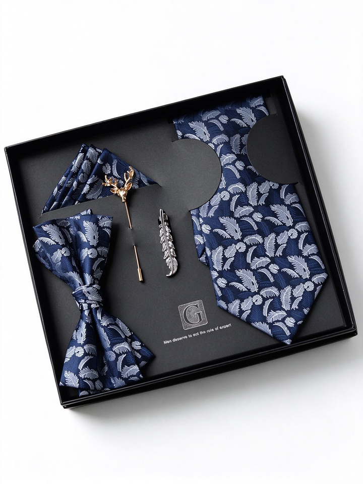 MensEventWear Premium Men’s Patterned Tie and Bow Tie Gift Set For Business