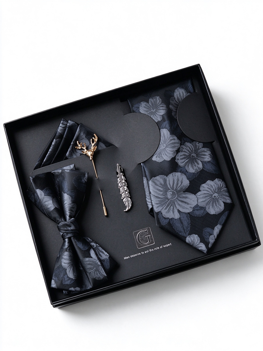 MensEventWear Premium Men’s Patterned Tie and Bow Tie Gift Set For Business