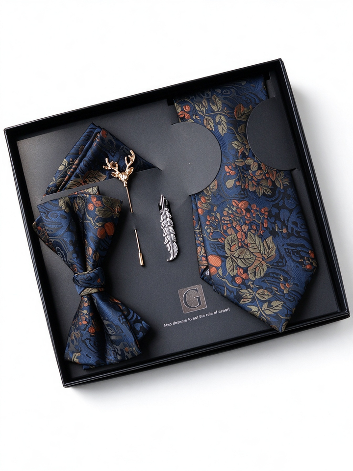 MensEventWear Premium Men’s Patterned Tie and Bow Tie Gift Set For Business