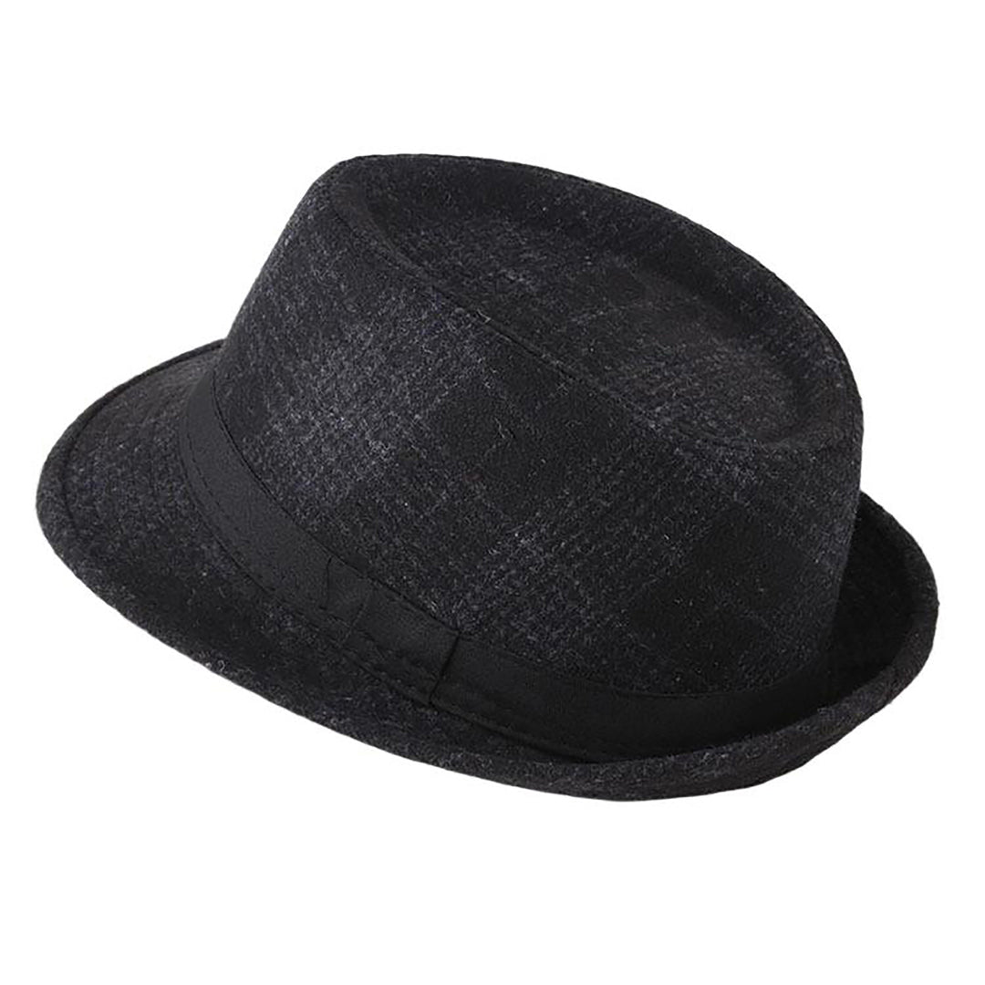 Menseventwear Retro Hat Man Literary Fashion Flannel Plaid Casual Fedora