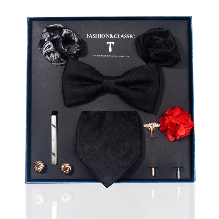 MensEventWear Premium Men’s Patterned Tie and Bow Tie Gift Set For Business