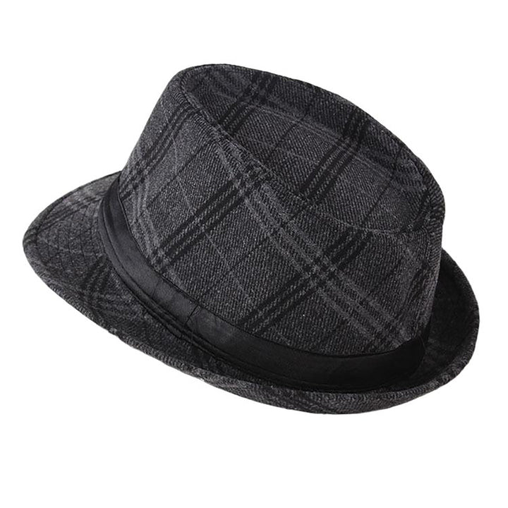 Menseventwear Retro Hat Man Literary Fashion Flannel Plaid Casual Fedora