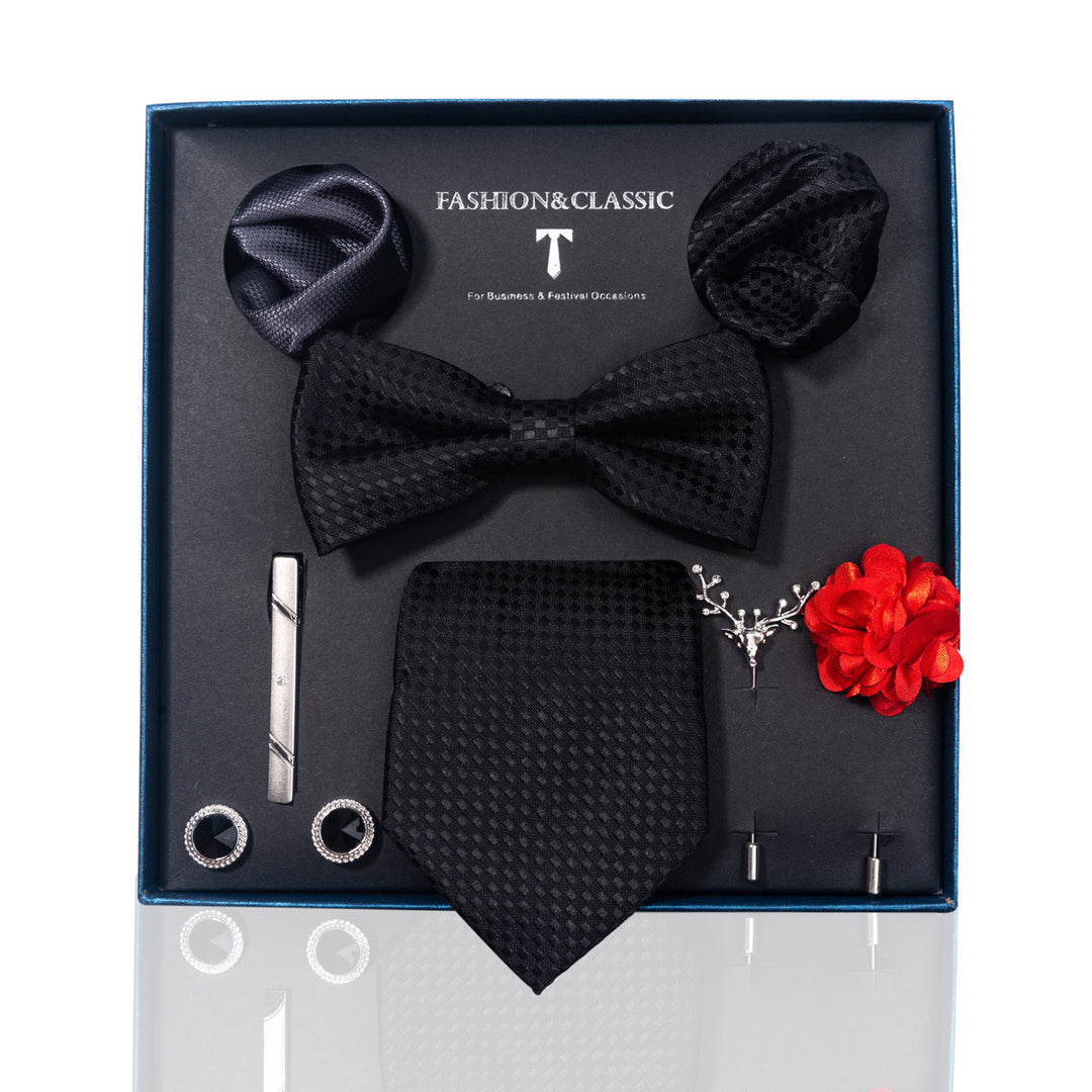 MensEventWear Premium Men’s Patterned Tie and Bow Tie Gift Set For Business