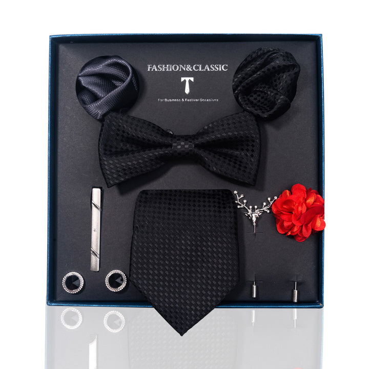 MensEventWear Premium Men’s Patterned Tie and Bow Tie Gift Set For Business