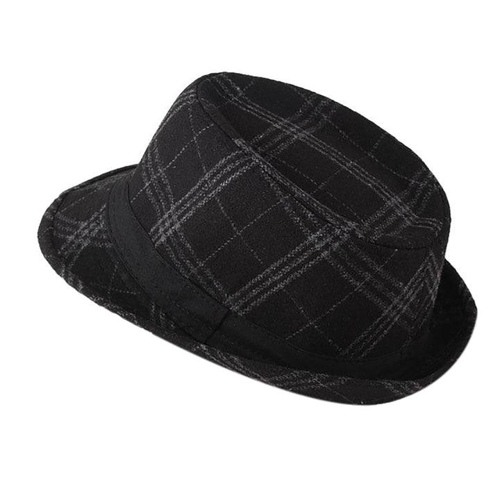 Menseventwear Retro Hat Man Literary Fashion Flannel Plaid Casual Fedora