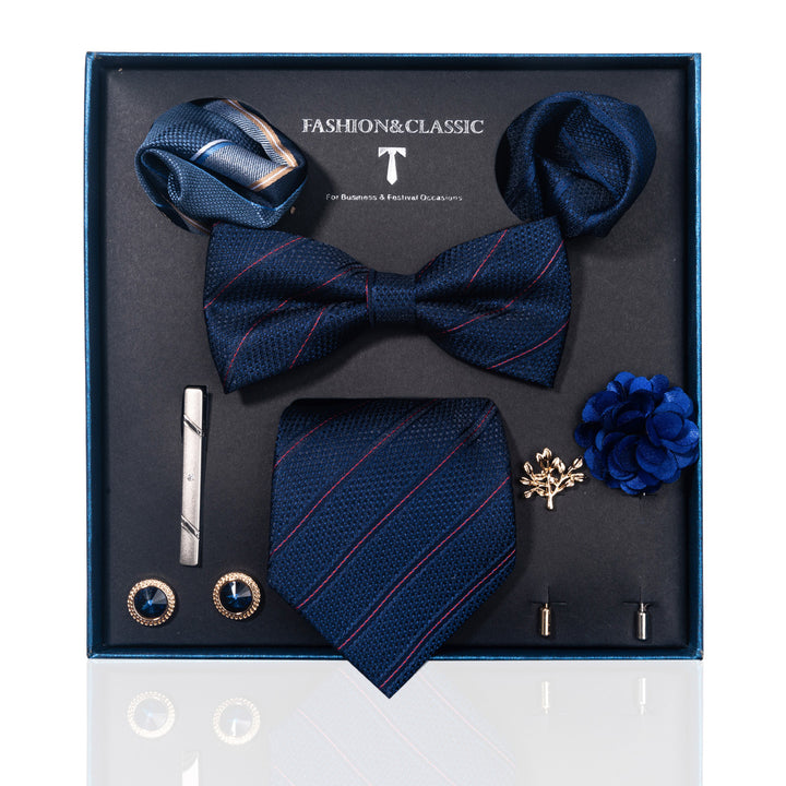 MensEventWear Premium Men’s Patterned Tie and Bow Tie Gift Set For Business