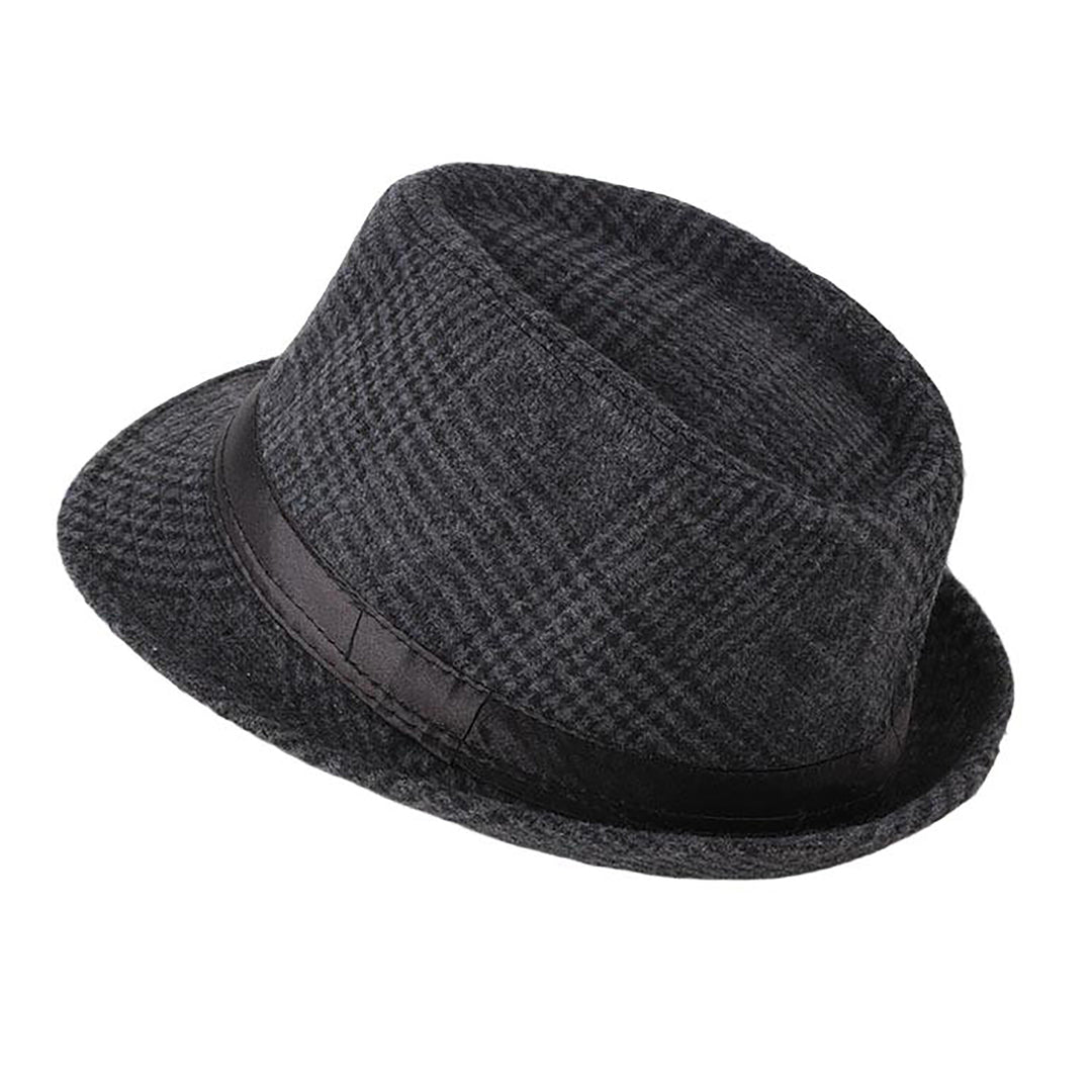 Menseventwear Retro Hat Man Literary Fashion Flannel Plaid Casual Fedora