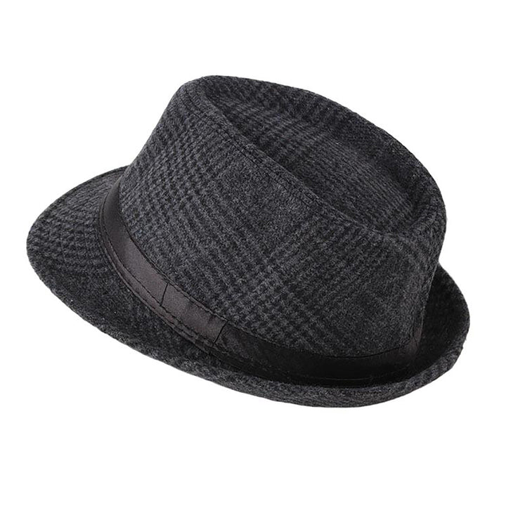 Menseventwear Retro Hat Man Literary Fashion Flannel Plaid Casual Fedora
