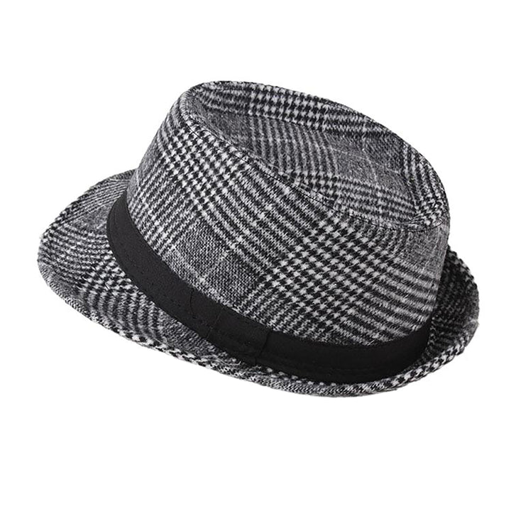 Menseventwear Retro Hat Man Literary Fashion Flannel Plaid Casual Fedora