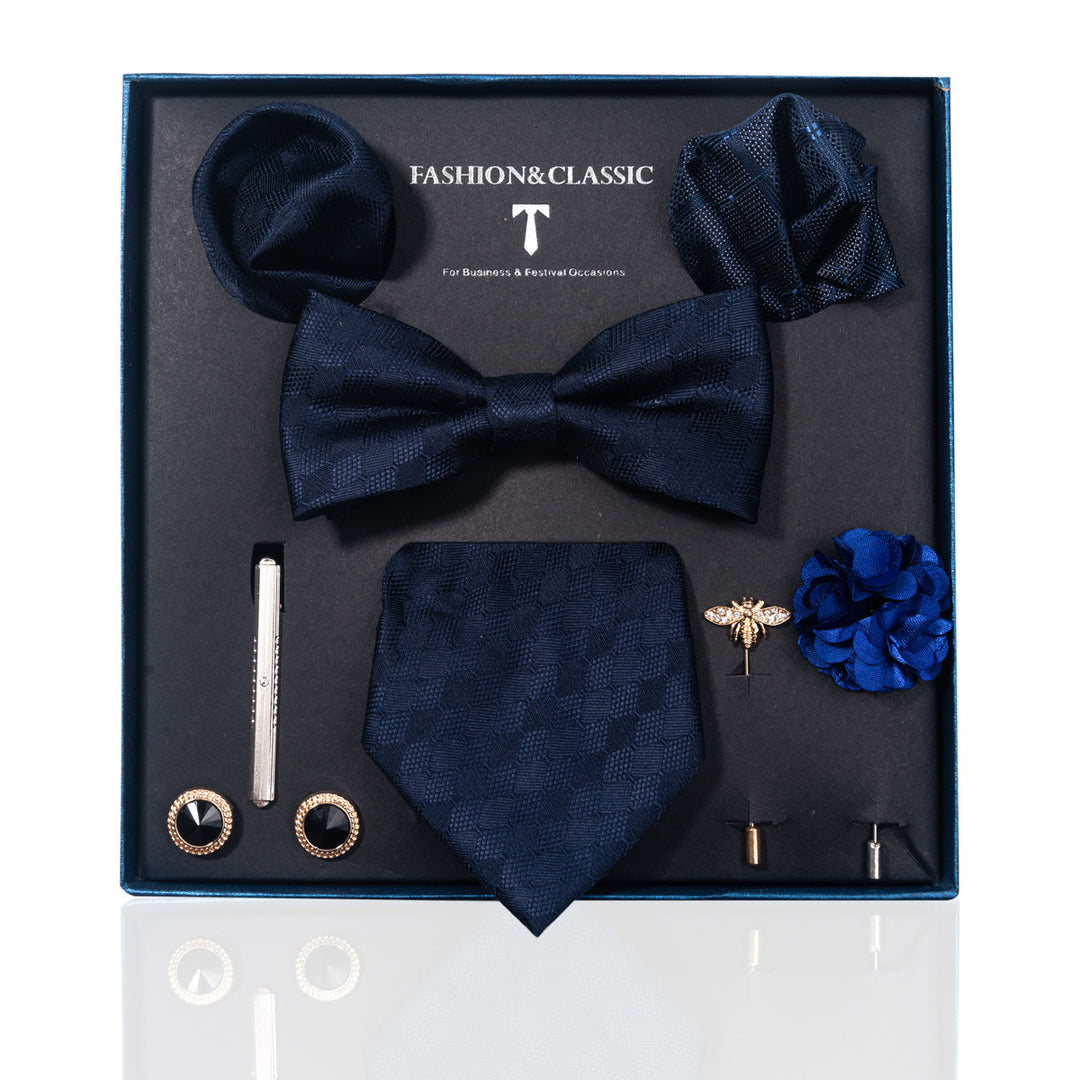 MensEventWear Premium Men’s Patterned Tie and Bow Tie Gift Set For Business