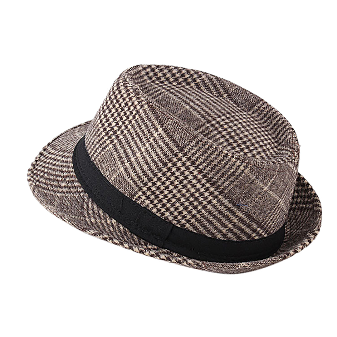 Menseventwear Retro Hat Man Literary Fashion Flannel Plaid Casual Fedora