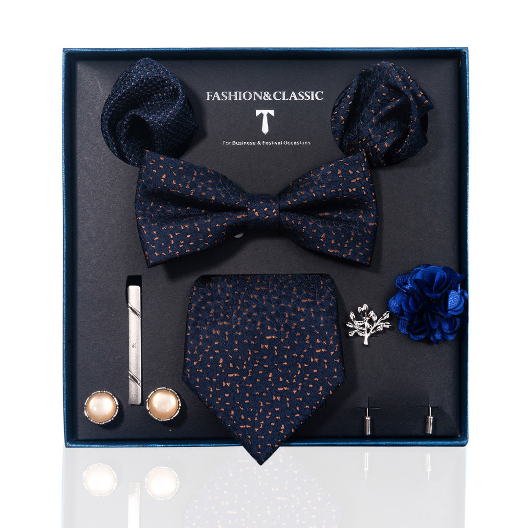 MensEventWear Premium Men’s Patterned Tie and Bow Tie Gift Set For Business