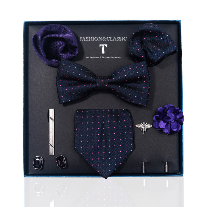 MensEventWear Premium Men’s Patterned Tie and Bow Tie Gift Set For Business