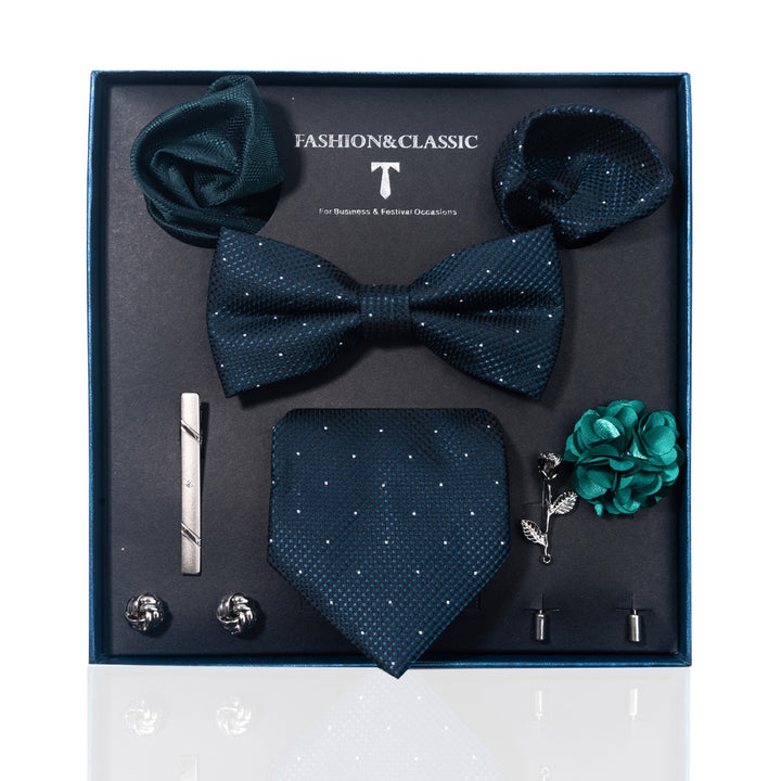 MensEventWear Premium Men’s Patterned Tie and Bow Tie Gift Set For Business