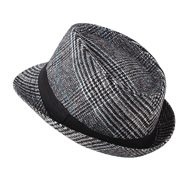Menseventwear Retro Hat Man Literary Fashion Flannel Plaid Casual Fedora