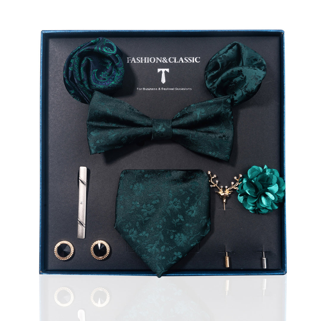 MensEventWear Premium Men’s Patterned Tie and Bow Tie Gift Set For Business