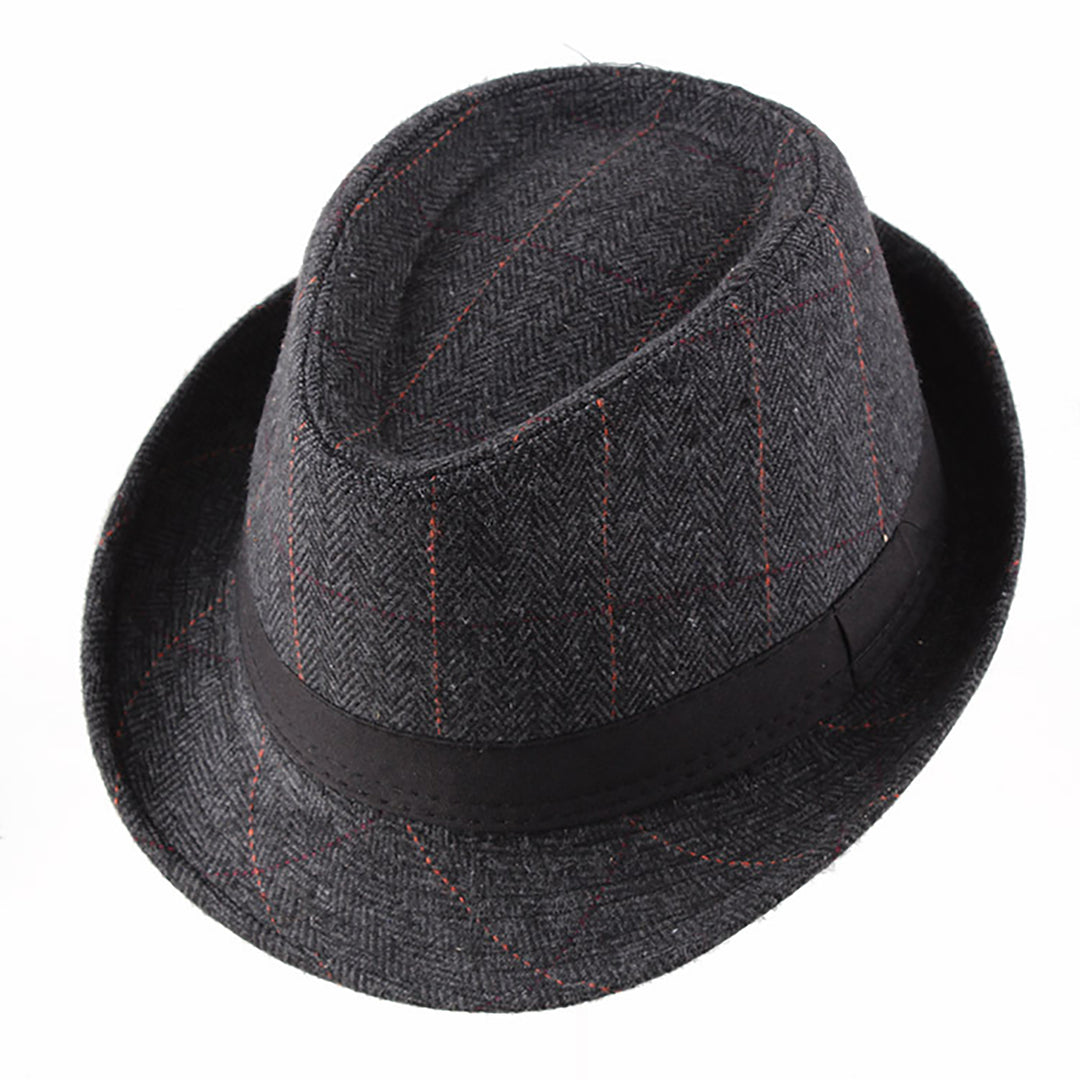Menseventwear Retro Hat Man Literary Fashion Flannel Plaid Casual Fedora