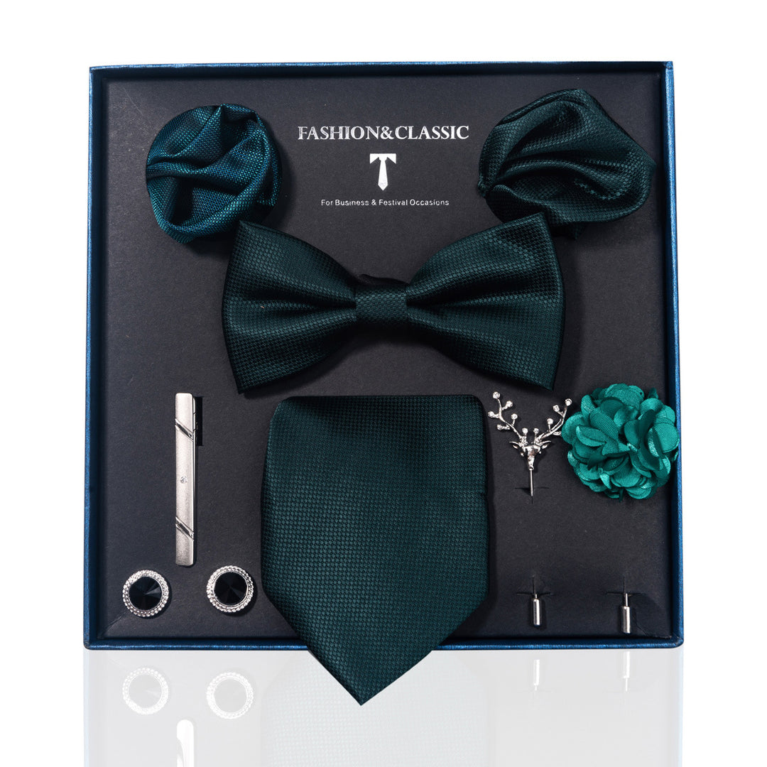 MensEventWear Premium Men’s Patterned Tie and Bow Tie Gift Set For Business