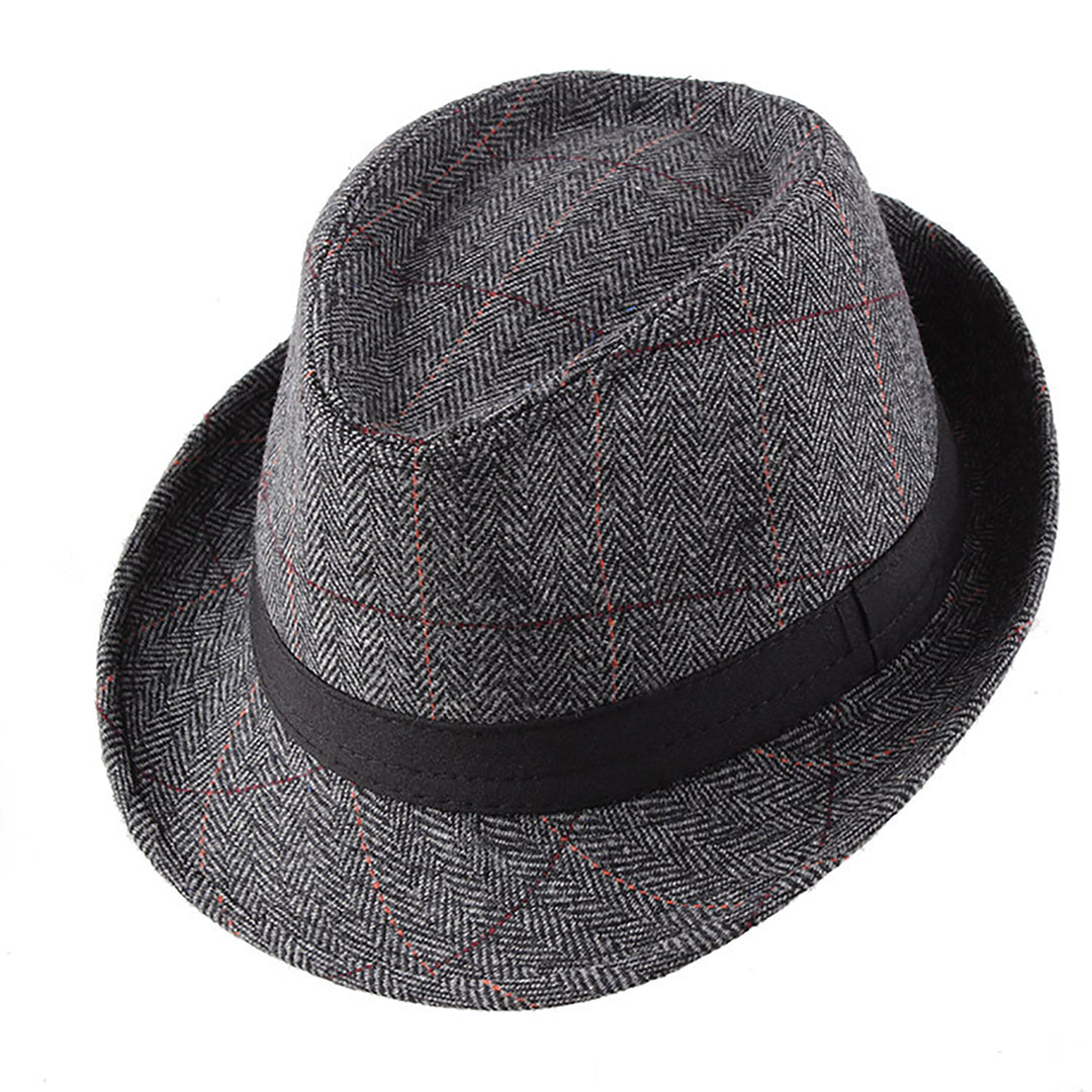 Menseventwear Retro Hat Man Literary Fashion Flannel Plaid Casual Fedora