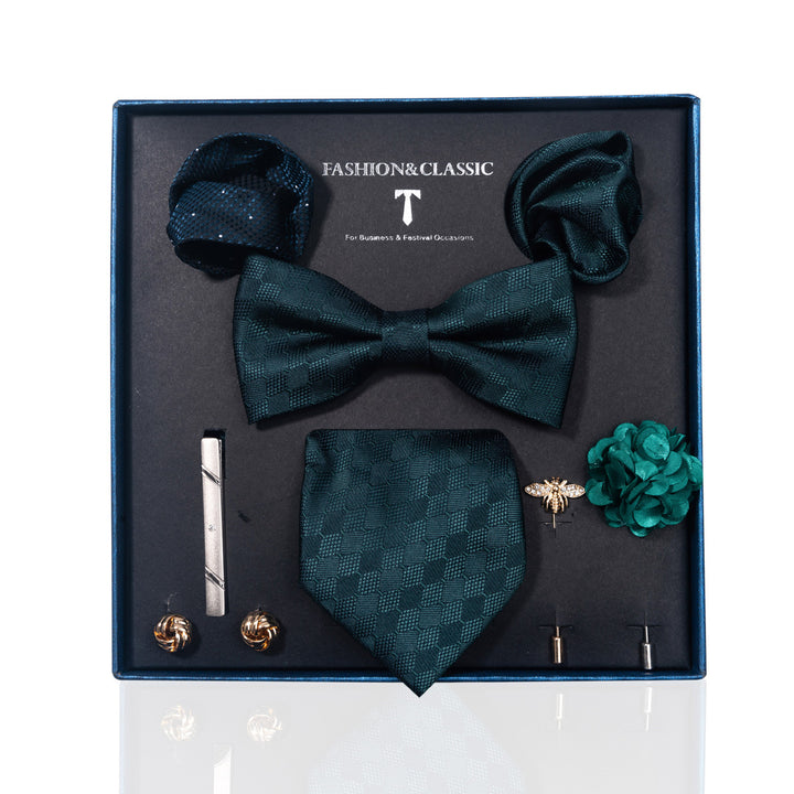 MensEventWear Premium Men’s Patterned Tie and Bow Tie Gift Set For Business